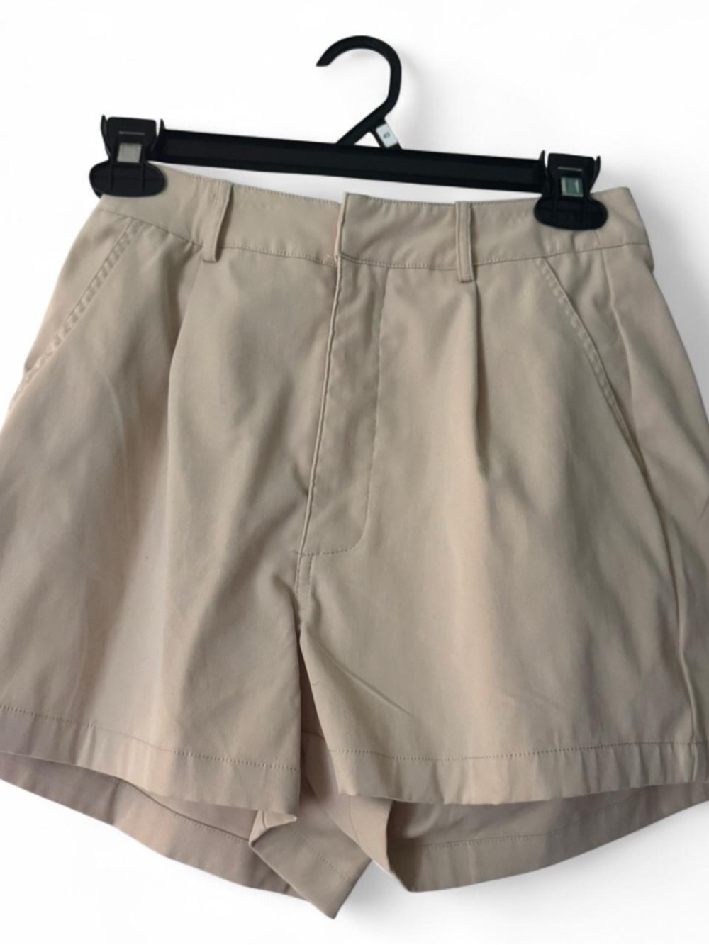 High-Rise Beige Women's Shorts